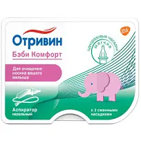 Купить: Отривин Бэби Комфорт 1 шт аспиратор назальный с 2-мя сменными насадками мягкими