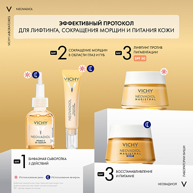 Купить Vichy Neovadiol 50 мл лифтинг-крем антивозрастной дневной  для лица против морщин и пигментации в период менопаузы SPF 50