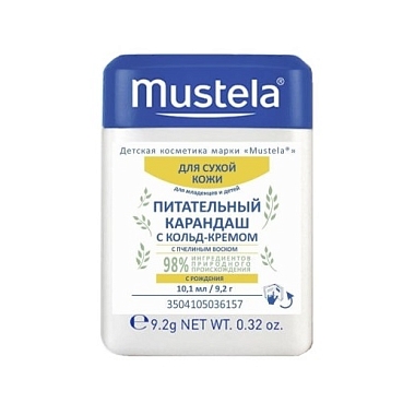 Купить Mustela 10,1 мл карандаш для губ и лица питательный с кольд-кремом