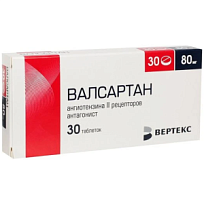 Купить: Валсартан 80 мг 30 шт таблетки покрытые пленочной оболочкой