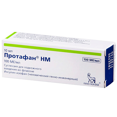 Купить Протафан НМ 100 МЕ/мл 10 мл суспензия для подкожного введения