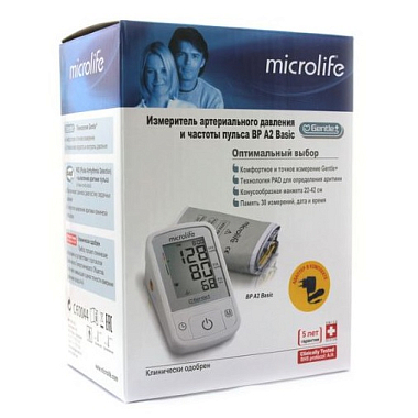 Купить Microlife BP A2 Basic тонометр автоматический с адаптером и манжетой 22-42 см