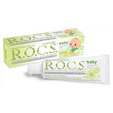 Купить Rocs Baby 45 мл паста зубная для детей ромашка 0+