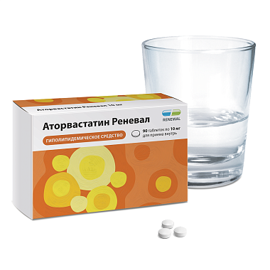 Купить Аторвастатин Реневал таблетки покрытые пленочной оболочкой 10мг №90