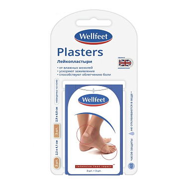 Купить Wellfeet 6 шт пластырь гидроколлоидный от влажных мозолей 2-х размеров в пластиковом футляре