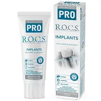 Купить: Rocs PRO Implants 74 г паста зубная мята и кокос