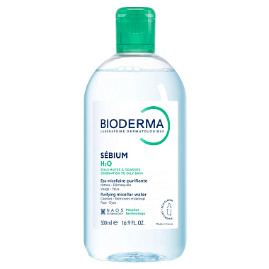 Купить Bioderma Sebium H2O 500 мл вода мицеллярная очищающая для жирной и проблеиной кожи