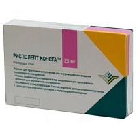 Купить: Рисполепт Конста 25 мг 1 шт порошок для приготовления суспензии для внутримышечного введения пролонгированным высвобожденим
