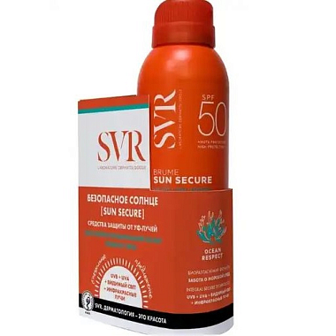 Купить SVR Sun Secure Безопасное солнце подарочный набор 200 мл спрей-вуаль + 50 мл крем-мусс