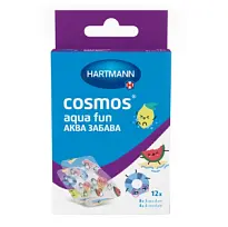 Купить: Cosmos aqua fun 12 шт пластырь нестерильный водонепроницаемый прозрачный 