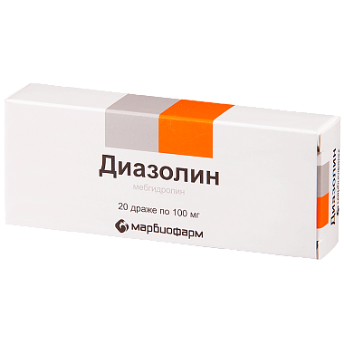Купить Диазолин 100 мг 20 шт драже