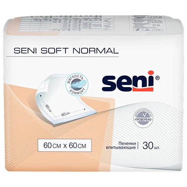 Купить Seni Soft Normal 30 шт пеленки 60 см х 60 см 3 капли