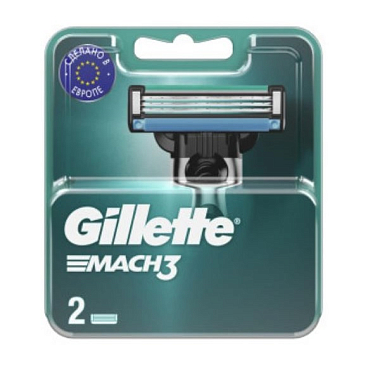 Купить Gillette Mach3 2 шт сменные кассеты с 3 лезвиями