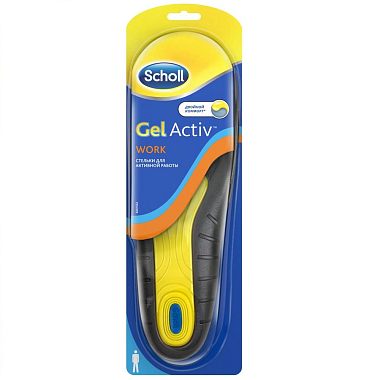 Купить Scholl ГельАктив Work стельки гелевые  д/мужчин д/активной работы