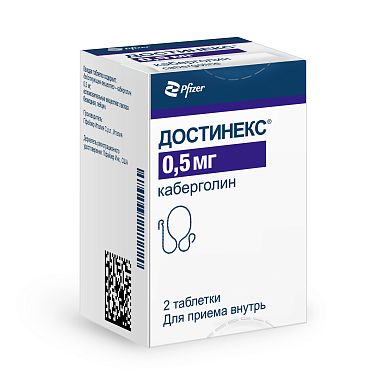 Купить Достинекс 0,5 мг 2 шт таблетки