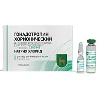 Купить: Гонадотропин Хорионический 1500 МЕ 5 шт лиофилизат для приготовления раствора для внутримышечного введения + Натрия Хлорид 1 мл растворитель