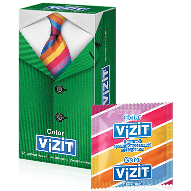 Купить Vizit Color 12 шт презервативы цветные ароматизированные