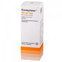 Купить: Конвулекс 50 мг/мл 100 мл сироп для детей флакон