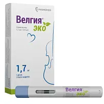Купить: Велгия Эко 1,7 мг/доза 0,75 мл 4 шт раствор для подкожного введения шприц в автоинжекторе