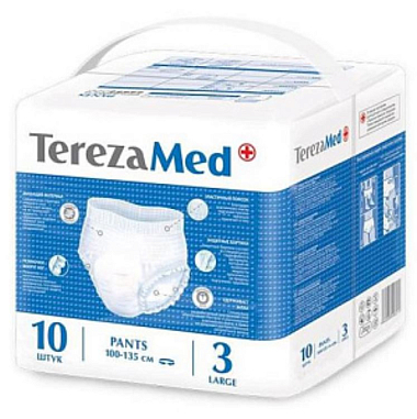 Купить TerezaMed 10 шт подгузники-трусы для взрослых размер L (100-135 см)
