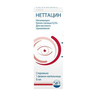 Купить Неттацин 0,3% 5 мл капли глазные