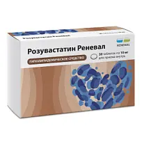 Купить: Розувастатин Реневал 10 мг 30 шт таблетки покрытые пленочной оболочкой