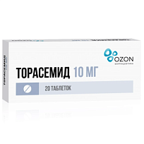 Купить: Торасемид 10 мг 20 шт таблетки