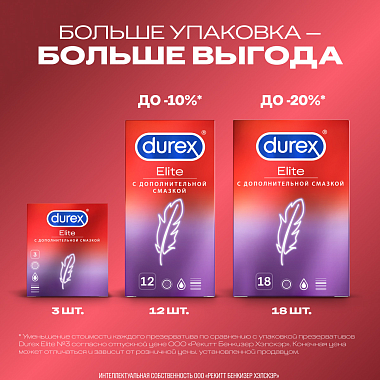 Купить Durex Elite 3 шт презервативы сверхтонкие
