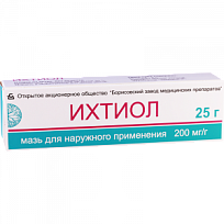 Купить: Ихтиоловая мазь 20 % 25 г мазь для наружного применения