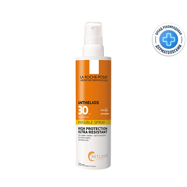 Купить La Roche-Posay Anthelios SPF 30 200 мл спрей для лица и тела невидимый