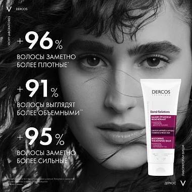 Купить Vichy Dercos Densi-Solutions 200 мл бальзам уплотняющий восстанавливающий  для густоты и объема истонченных волос с церамидами