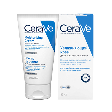 Купить CeraVe крем для лица и тела 50мл увлажняющий д/сух и очень сух. кожи