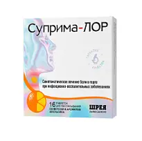 Купить: Суприма-Лор апельсин 16 шт таблетки для рассасывания