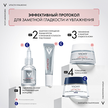 Купить Vichy LiftActiv Hyaluronic 50 мл Дневной крем для лица против морщин для упругости сухой кожи
