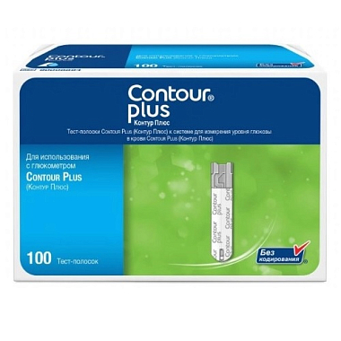 Купить Contour Plus 100 шт тест-полоски к глюкометру