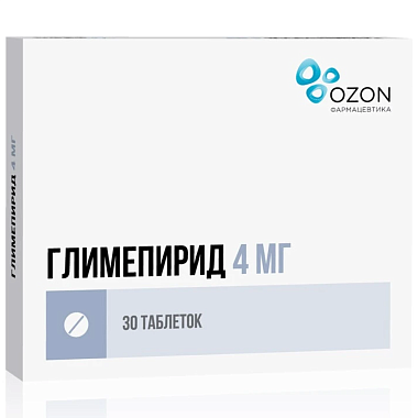 Купить Глимепирид 4 мг 30 шт таблетки