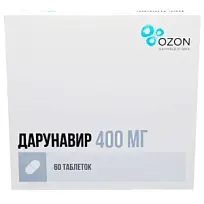 Купить: Дарунавир 400 мг 60 шт таблетки покрытые пленочной оболочкой