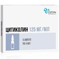Купить: Цитиколин 125 мг/мл 4 мл 5 шт раствор для внутривенного и внутримышечного введения
