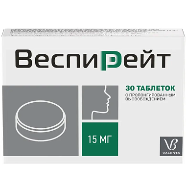 Купить Веспирейт 15 мг 30 шт таблетки с пролонгированным высвобождением