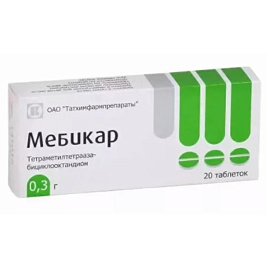Купить Мебикар 300 мг 20 шт таблетки