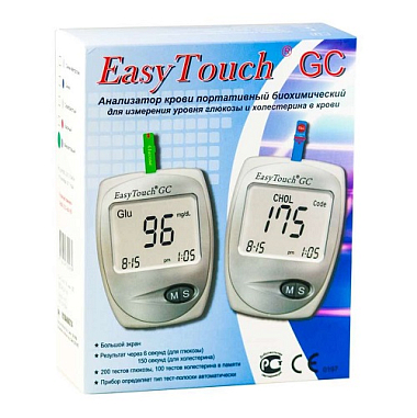 Купить EasyTouch GC анализатор крови для контроля уровня глюкозы и общего холестерина