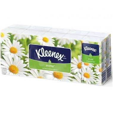 Купить Kleenex 10 х 10 платки носовые бумажные ромашка