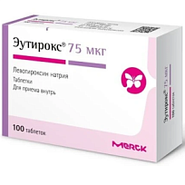Купить: Эутирокс 75 мкг 100 шт таблетки