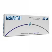 Купить: Мемантин 20 мг 30 шт таблетки покрытые пленочной оболочкой