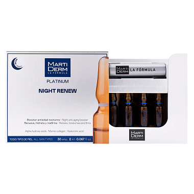 Купить MartiDerm Platinum Night Renew Ampules 2 мл 30 шт ночное восстановление для всех типов кожи ампулы