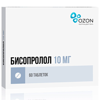 Купить: Бисопролол 10 мг 60 шт таблетки покрытые пленочной оболочкой