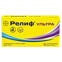 Купить: Релиф Ультра 10 шт суппозитории ректальные