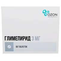 Купить: Глимепирид 3 мг 90 шт таблетки