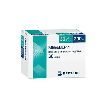 Купить Мебеверин 200 мг 30 шт капсулы с пролонгированным высвобождением