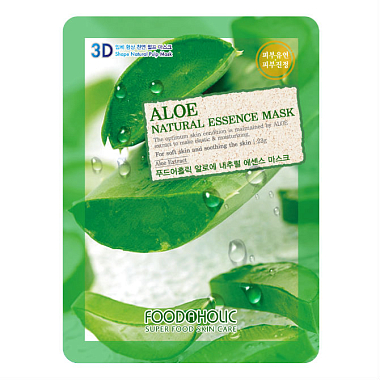 Купить FoodaHolic маска 23г ткан 3D с экстр алоэ Aloe Natural Essence Mask
